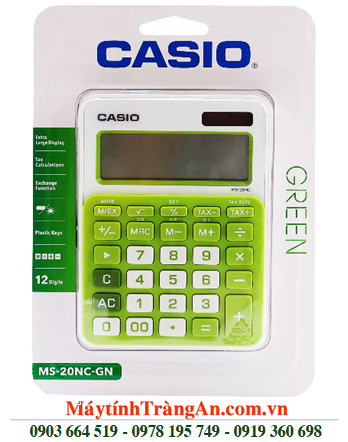 Casio MS-20NC-GN, Máy tính tiền Casio MS-20NC-GN loại 12 số Digits | CÒN HÀNG 